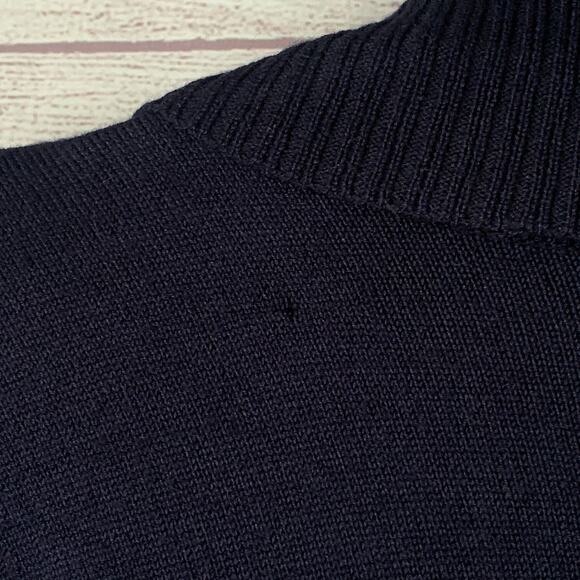 Verve Ami Navy Blue Cardigan Sweater Open Front Elbow Length Sleeves Size Small - Picture 8 of 13